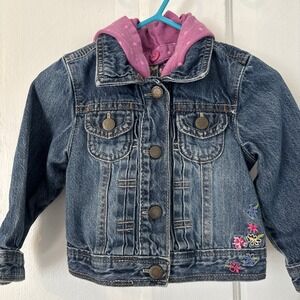 Oshkosh, Jean Jacket With Pink Hood,‎ Jean Jacket For 12 Month Old Girl